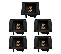 GALPADA Lot de 5 Borniers de Haut-Parleur à 2 Voies en Cuivre Pur, Panneau de Connexion Audio Carré pour Subwoofer, Bornes de Câble pour Systèmes Audio Voiture et Maison, Connecteurs