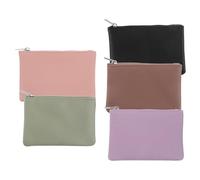 GALPADA Lot de 5 Petits Porte-Monnaie Zippés Compacts en Tissu Assortiment 5 Couleurs Portefeuille Fin pour Pièces Cartes et Clés Usage Quotidien Unisexe