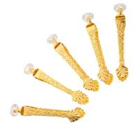 GALPADA Lot de 5 Pinces à Parfum en Métal, Pince à Charbon Robuste avec Poignée Gravée de Motifs Floraux, Accessoire pour Brûleur de Parfum, pour Maison et Camping, Résistante à Haute