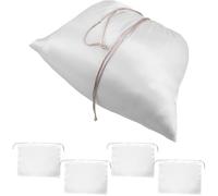 GALPADA Lot de 5 Pochettes de Rangement pour Paquet à Main 42X33 CM en Soie Cordon de Serrage Paquet Légers Multi-Usages pour Voyage Organisation ’Anniversaire