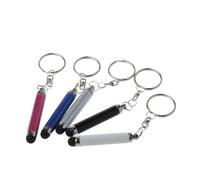 GALPADA Lot de 5 Stylets Capacitifs Porte-clés Noirs, Blancs, Argentés, Bleus et Rose Vif, Stylets Portables Précis pour Écrans Tactiles de Téléphones et Tablettes, Couleur Aléatoire