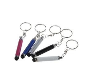 GALPADA Lot de 5 Stylets Capacitifs Porte-clés Noirs, Blancs, Argentés, Bleus et Rose Vif, Stylets Portables Précis pour Écrans Tactiles de Téléphones et Tablettes, Couleur Aléatoire