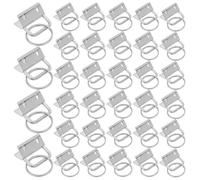 GALPADA Lot de 50 Clips D’extrémité de Sangle 26 Mm Argentés Anneaux Porte-clés à Boucle Pendante, Accessoires Polyvalents pour Paquet, Porte-clés et Créations Artisanales, Fixation