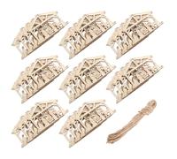 GALPADA Lot de 50 Décorations de Noël en Bois Naturel à Suspendre, Ornements de Crèche à Peindre, Découpes en Bois Brut pour Sapin, Décorations Religieuses Nativité, Activités Créatives