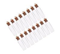 GALPADA Lot de 50 Mini Bouteilles en Verre de 2 ML avec Bouchons en Liège Bouteilles à Souhaits Translucides pour DIY Mariages Décorations et Messages