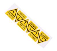 GALPADA Lot de 6 Autocollants Avertisseur Électrique Jaune Triangulaire 40x50mm, Panneau D'avertissement de Choc Électrique Haute Tension, Adhésif pour Équipements Industriels et Sécurité