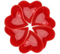 GALPADA Lot de 6 Bols en Porcelaine de Cœur, Taille Moyenne, Couleur Blanche Classique, Plat de Service pour Sauces et Amuse-gueules, pour Apéritifs et Fêtes, Bol à Trempette Décoratif