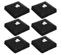 GALPADA Lot de 6 Caches Base Poteau Plastique 20x20 Cm Noirs, Jupe de Protection Détachable pour Garde-corps, Balustrade et Escalier, Couverture Décorative pour Terrasse et Balcon