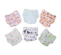 GALPADA Lot de 6 Culottes D’apprentissage pour Bébés avec Couches Lavables Réutilisables à Motifs Variés, Boutons-pression Réglables, Tissu Doux et Inserts Absorbants, pour Garder Bébé