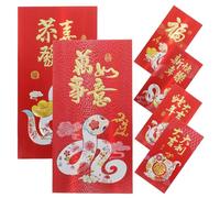GALPADA Lot De 6 Enveloppes Rouges Chinoises Année Du Serpent Grandes Enveloppes Rouges Pour Célébrer Le Nouvel An Chinois Et Décoration Mini