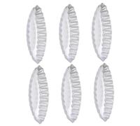 GALPADA Lot de 6 Moules à Barquette en Alliage D'aluminium Argenté, Antiadhésifs et Faciles à Nettoyer, Moules à Dessert pour Cuisson Four, pour Anniversaire et Fête