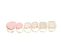 GALPADA Lot de 6 Palettes de Nail Art en Résine Forme Bague, Design Portable pour Mélanger Pigments, pour Amateurs de Manucure DIY