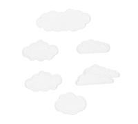 GALPADA Lot de 6 Patchs de Réparation Nuage Blancs Autocollants à Coudre, Accessoires DIY pour Vêtements et Paquet, Tissu Souple, Usage Couture Créative, Atelier Maison, Présent Couture