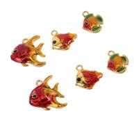 GALPADA Lot de 6 Pendentifs Poissons en Acier Inoxydable Doré Breloques Thème Océan pour Création de Colliers et Bracelets Petit Pendentif Animal Mignon et à la Décoloration