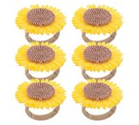 GALPADA Lot de 6 Ronds de Serviette Floraux : Ronds de Serviette printaniers, Boucles de Serviette à Motif Tournesol pour déjeuners, Pique-niques, banquets et décorations de Table pour Les fêtes.