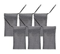 GALPADA Lot de 6 Sachets à Savonnette en Filet Moussants Réutilisables Gris Pochettes pour Savons Solides Multifonctions Accessoires de Bain Légers et Portables Visage les Mains