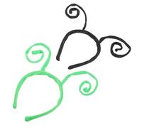 GALPADA Lot de 6 Serrage-Têtes Antennes de Fourmi Incurvées Noires et Vertes Accessoires Cosplay pour Adultes Serrage-Têtes Déguisement Insectes pour Bal Masqué et Fête D’Halloween