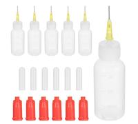 GALPADA Lot de 6 Sets de Sets de Flacons Applicateurs Distributeurs de Colle à Embout D'aiguille 30ml en Plastique Aiguille de Précision et Capuchon Étanche pour Peinture et Teinture