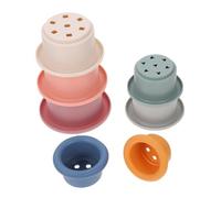 GALPADA Lot De 7 Tasses Empilables en Silicone Coloré pour Bébé, Jouet Cognitif Adapté Aux Petites Mains, Éducatif Et Sensoriel pour Bain Et Éveil, Jouet De Bain Garçon Et Filles Pratiques