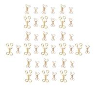 GALPADA Lot de 80 Set de Set de Paires de Fermetures Invisibles en Métal Doré pour Vêtements et Manteaux, 4 Tailles, Installation Invisible pour Couture et Bricolage