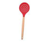 GALPADA Louche Silicone avec Poignée Résistante Chaleur Ustensile de Cuisine pour Filtrer Huile et pour Maison et Restaurant Rouge