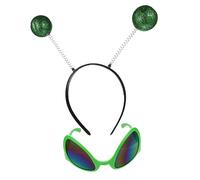 GALPADA Lunettes Alien 6 Pièces Bandes De Cheveux Vert Hommes Accessoires Vêtements à La Mode Hommes Lunettes De Soleil En Plastique Lunettes Martien Verte