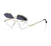 GALPADA Lunettes de Soleil Œil-de-chat Punk en Métal Or, Structure Légère et Robuste, Accessoires Mode pour Femme, Ambiance Estivale