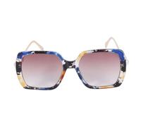 GALPADA Lunettes de Soleil Monture Plastique et Métal pour Femme Carrées Décoration en Perles Bleu, Effet Anti-uv Style pour Usage Extérieur