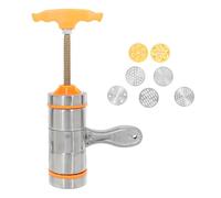GALPADA Machine à Nouilles Manuelle pour Différentes Tailles de Nouilles en Acier Inoxydable 7 Moules Presse à Pâtes Maison Multifonction pour Pâtes Fraîches