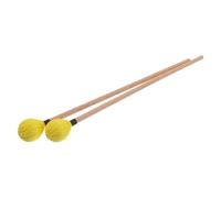 GALPADA Maillets de Percussion Paire Polyvalente en Bois pour Xylophone Manche en Érable et Tête Recouverte de Fil Jaune, Prise Stable pour Répétition en Ensemble Scolaire