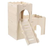 GALPADA Maison Bois pour Hamsters avec Échelle Cabane DIY Décorative pour Rongeurs Refuge Calme et Ludique pour Petits Animaux Multifonction pour Habitat Souris et Cochons