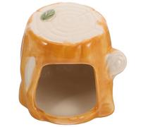 GALPADA Maison de Hamster en Céramique Orange Offrant Un Espace Privé Environnement de Sommeil pour Petit Animal Toute L'année