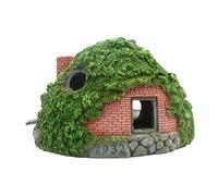 GALPADA Maison Verte Betta Romaines Cachette Colonnes pour Poissons et Décoration en Résine Style Ruines Aménagement Aquarium Crevettes Paysager