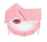 GALPADA Maisonnette à Double Couche pour Hamsters, Villa Écologique en PVC Sécurisée, Grosse Cachette Rose et Blanche pour Petits Rongeurs, Nid Ludique pour Habitat et Jeu des Petits