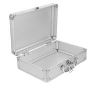 GALPADA Mallette Aluminium Rigide, Boîtier Métallique de Transport en Alliage D'aluminium Poignée, Petite Valisette pour Instruments et Argenté, Attache Case