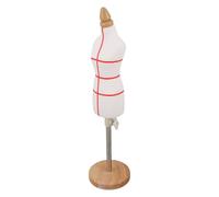 GALPADA Mannequin Féminin Miniature de Couture Support en Bois, Hauteur Réglable 12,2-18,9 Pouces, Modèle de Robe pour Création de Mode et Cours en Classe