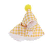 GALPADA Manteau d'hiver pour Oiseaux en Peluche Jaune, Cape Chaude et Confortable Design à Carreaux, Tenue pour Calopsittes et Conures en Cosplay ou Photo