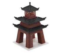 GALPADA Maquette Chinois Rétro Miniature en Plastique Marron | Décor Adaptable, Usage Table Zen, Style Architecture Ancienne, pour Espaces D’exposition Thématiques