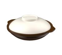 GALPADA Marmite en Argile 1,4 Litre avec Couvercle Résistante la Chaleur pour Cuisson Lente de Riz et Soupes, Casserole Élégante Compatible Tous Feux Cuisine Traditionnelle