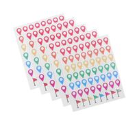 GALPADA Marqueurs Autocollants pour Carte, 5 Feuilles Multicolores 280 Étiquettes Repositionnables, Adaptés la Géographie Cartes de Voyage