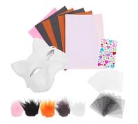 GALPADA Masques de Chat en Papier Vierge, Feutrine et Tissu Transparent, Kit de Bricolage pour Garçon et Filles, Décoration et Développement des Compétences pour Cosplay et Fêtes