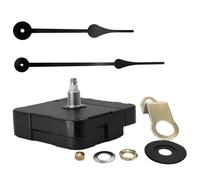 GALPADA Mécanisme de Mouvement Horloge 17mm avec Crochet en Fer, Aiguilles Métal 23cm, Kit Remplacement Précis pour Horloge Murale Noire Silencieuse