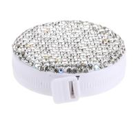 GALPADA Mètre Ruban Portable Mini à Strass Argenté, Design Rétractable et Multifonction en Plastique et Tissu, Couture, le Voyage Mesures Quotidiennes