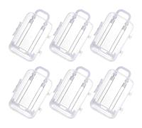 GALPADA Mini Boîtes à Dragées de Valise Blanche en Ps pour Présents Invités Pratique et Transparente Lot de 6 Lors de Bridal Shower ou Fête à Thème Voyage
