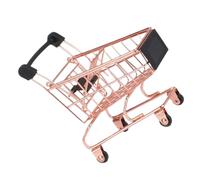 GALPADA Mini Chariot de Courses Décoratif en Métal Rose Doré pour Garçon et Filles Accessoire Photo Créatif pour Maison de Jeu Petit Caddie Miniature Solide et Pratique Présent pour
