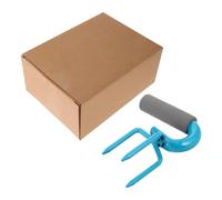 GALPADA Mini Cultivateur Manuel à 3 Dents en Acier Manganèse Bleu Fourche pour Ameublir la Terre Compacte, Outil de Jardinage pour Jardinières et Cultures, Désherbeur Manuel Léger