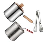 GALPADA Mini-friteuse en Acier Inoxydable 3l avec Panier et Pince, Marmite de Cuisson Pratique pour Usage Quotidien à Domicile, Cuisson Saine et Facile