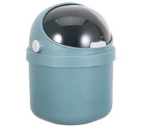 GALPADA Mini Poubelle de Bureau en Plastique avec Couvercle - Petite Corbeille à Papier Compacte Bleu - Poubelle de Table Portable 21 X 14 X 14 CM pour Bureau Chambre et Espace de
