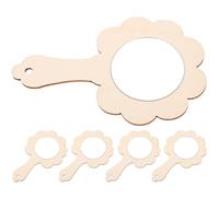 GALPADA Miroir en Bois Vierge Léger et Adapté pour Bricolage 5 Pièces Miroir à Main Non Peint pour Coordination Main-esprit pour Garçon et Filles en Famille ou Maternelle