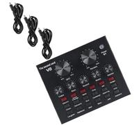 GALPADA Mixeur Audio Portable Noir en Métal Réglage du Volume Microphone et Réverbération pour Live Streaming et Chant, Carte Son D'ordinateur Professionnelle